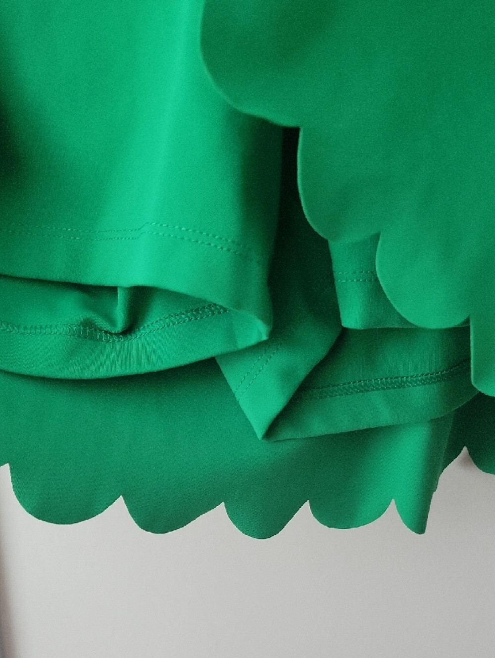 J. Crew Bright Green Scalloped Skater Skirt - Picture 3 of 5